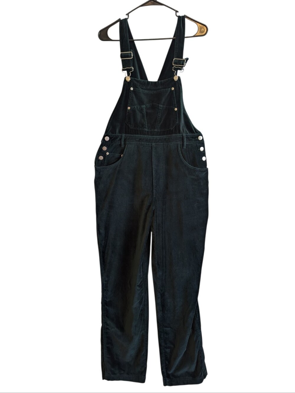 Vtg Newport News Cotton Overalls Green Velvet 90s Grunge Bibs Skater Y2K Sz 6